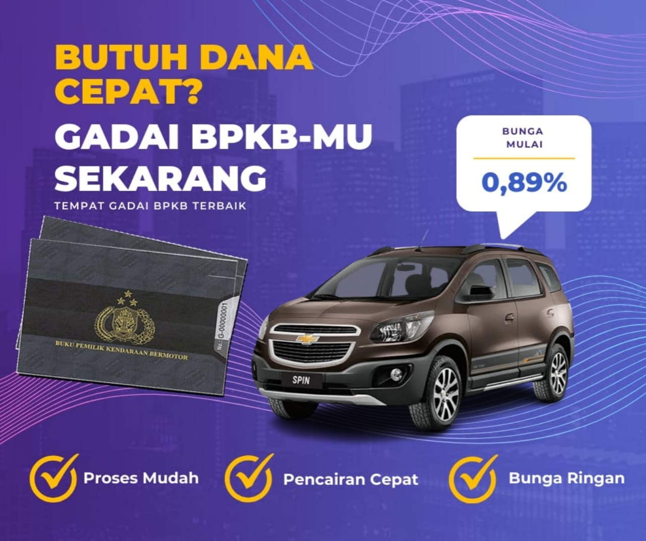 Kredit Jaminan BPKB Mobil Spin Dapat Dana Berapa? Seperti Ini Simulasinya